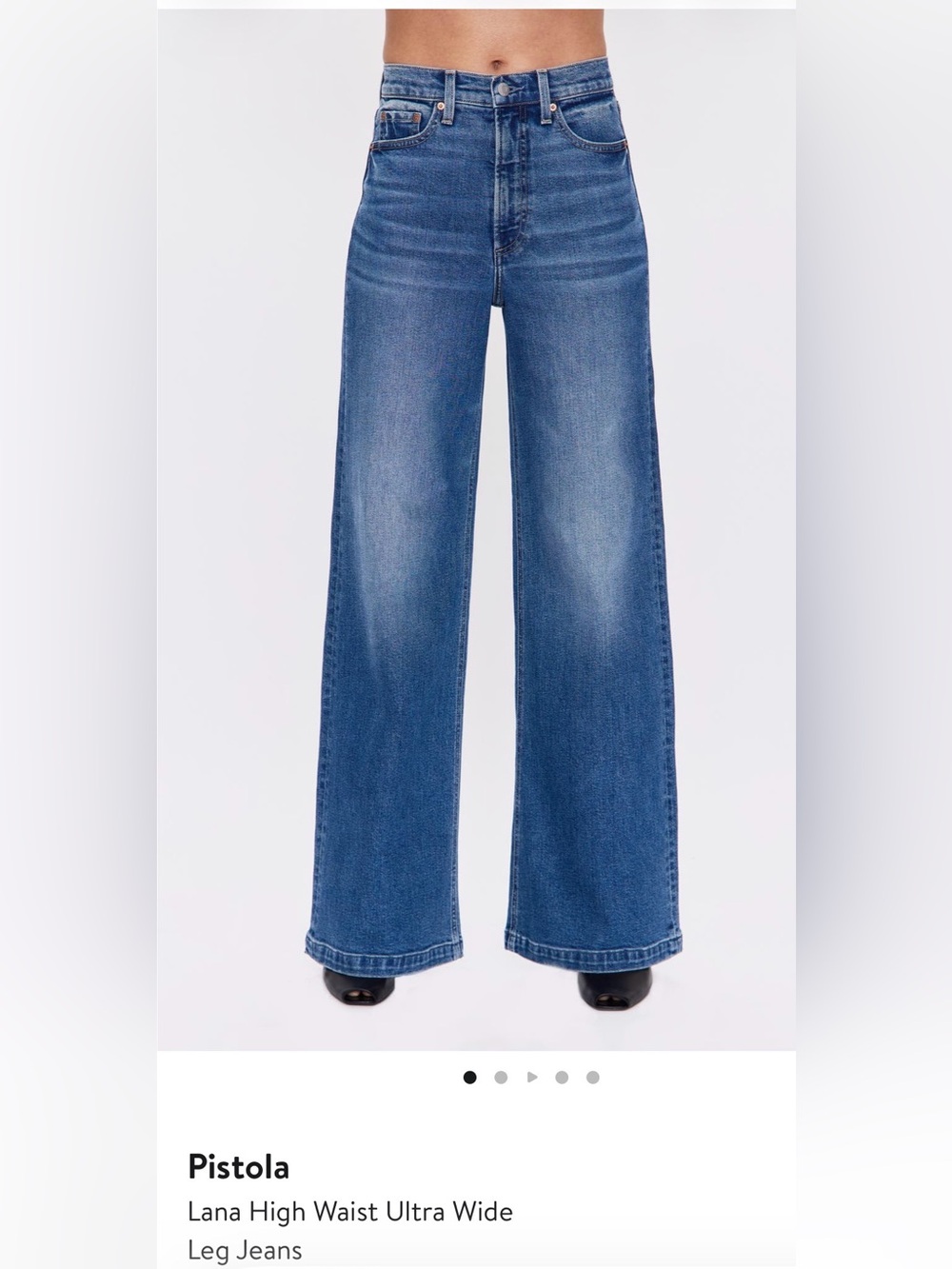 pistola Lana High Waist Ultra Wide Leg Jeans — Blue Wash